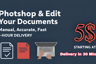 photoshop and legal documents rearange service in 30 mints