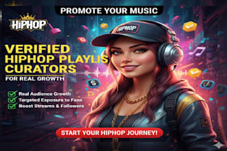promote your music to verified hiphop playlist curators for real growth