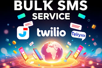 build verified and upgraded twilio or telnyx bulk SMS