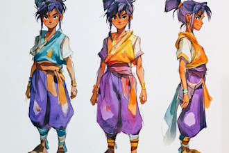draw awesome watercolor game character art