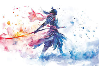 draw awesome watercolor game character art