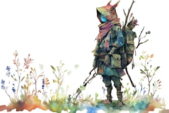draw awesome watercolor game character art