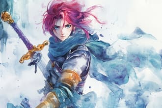 create unique watercolor character illustration