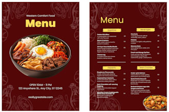 design professional cafe menu and restaurant flyers