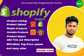 do your shopify product listing and shopify product upload professionally