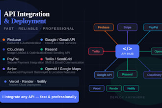 integrate apis and deploy your app on vercel, render