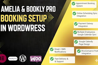 create and setup amelia booking system or appointment website in wordpress