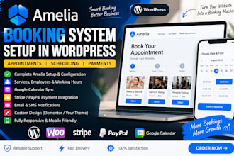 setup amelia booking system on wordpress for appointments