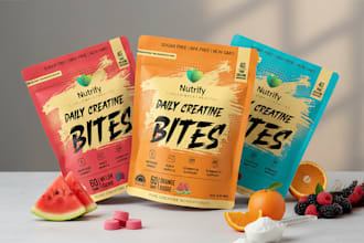 create a pouch design, food packaging, packaging design