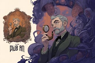draw an art nouveau illustration for custom projects