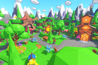 realistic low poly map, roblox map, roblox game assets, roblox map builder