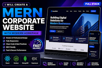 create a mern corporate website with modern homepage