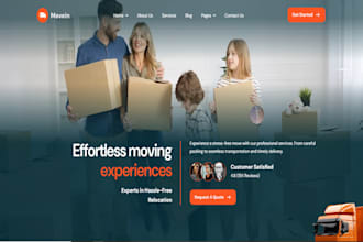design wix website for movers, storage, or junk removal services