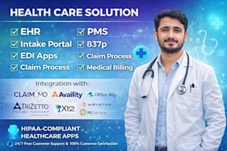 provide health care solution ehr, pms , intake portal, 837p , edi apps