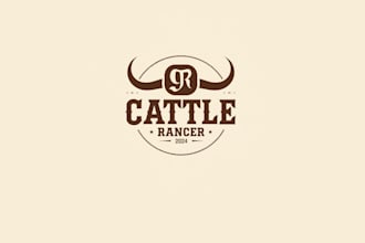 create a vintage farm or ranch logo for the cattel brand
