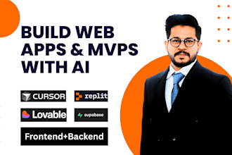 build web app, saas mvp using bolt new ai, lovable ai, cursor ai, replit ai