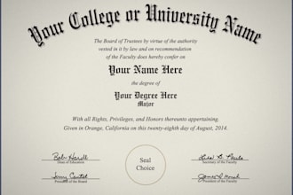 create university, diploma, degree, or school certificate