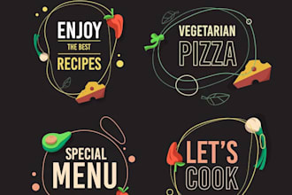 design creative branding, menus and visuals for your restaurant or fast food