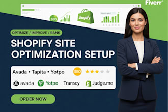 setup shopify site optimization avada tapita yotpo transcy judge me website