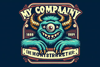 design premium vintage monster mascot logo t shirt design