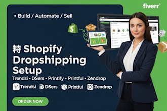 set up shopify dropshipping trendsi dsers printify printiful zendrop website