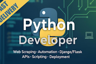 build django web app, web scraping as python developer with database integration