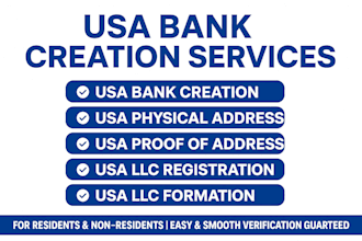 setup USA bank creation llc registration us bank mercury wise for any country