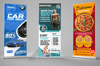 do professional roll up , pop up and rectangular  banner design