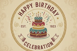 design a unique, retro inspired birthday logo