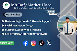 create business page grow and professional social media post
