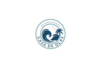 design classic beautiful surf house logo
