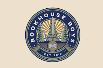 make innovative vintage inspired logo for a guys book club