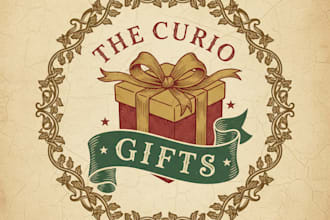 design a charming vintage gift logo with timeless elegance