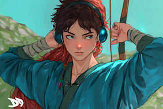 illustrate concept art, fanart or commissions for you