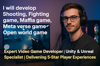 develop shooting, fighting game, mafia game, meta verse game, open world game