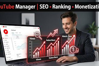 be your youtube channel manager for seo ranking and monetization