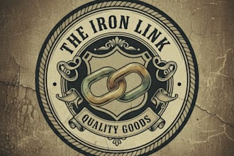 design a strong vintage chain logo with classic style