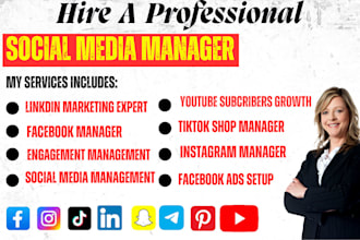 manage your linkedin marketing, facebook ads, instagram growth, and tiktok shop