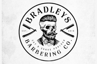 design branding barber shop logo