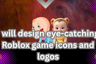 design eye catching roblox game icons logo that attract players