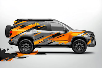 draw car wrap design and vehicle wrap design