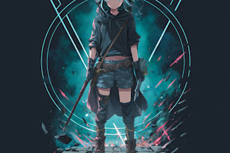 create logo designer anime, fantasy
