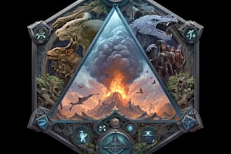 custom dnd, fantasy, sci fi, rpg animated game logo