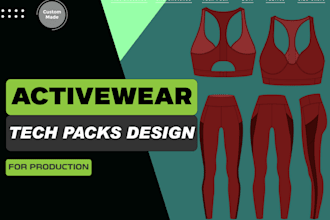 create activewear and sportswear tech pack