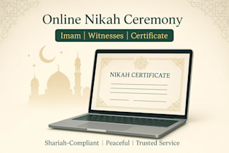 officiate your online nikah as your imam, witnesses, and certificate