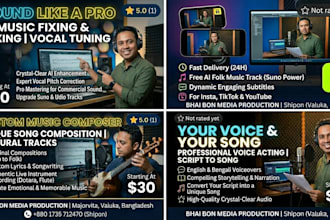 professionally mix master your song, tune vocals like a pro