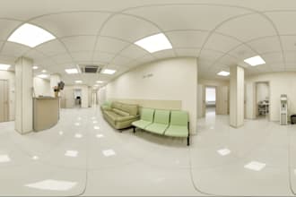 do 3d hospital design, medical office, waiting area, dental, clinic rendering