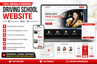driving school website driving course website driving academy website