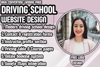 driving school website driving course website driving academy website