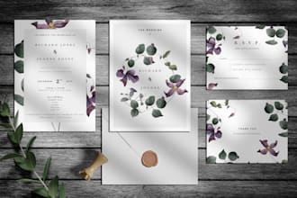 design an elegant custom wedding invitation